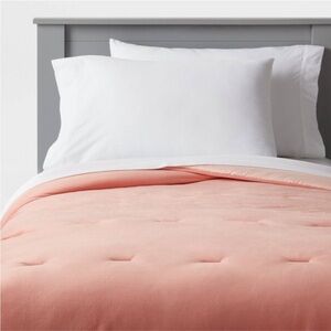 Full/Queen Velvet Kids' Quilt Pink - Pillowfort™: OEKO-TEX Certified